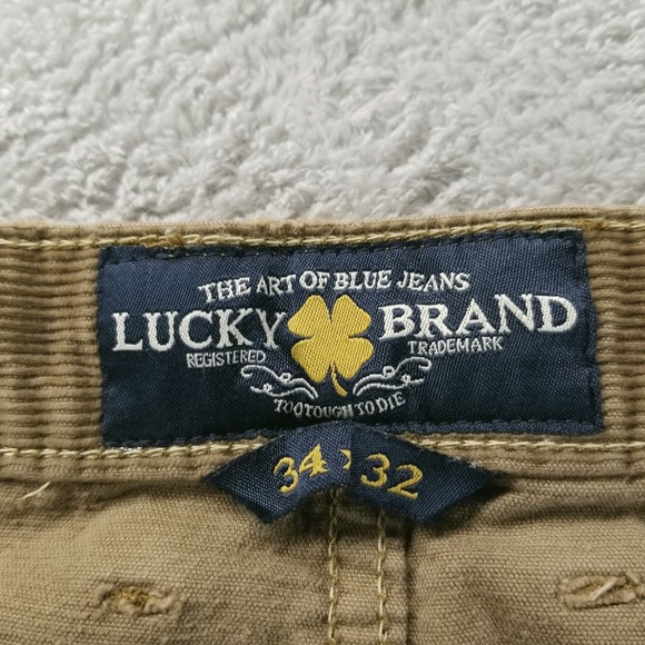 Lucky Brand Pants 34x32 Brown 221 Straight Mid Rise Corduroy Trousers Button Fly - Picture 3 of 10